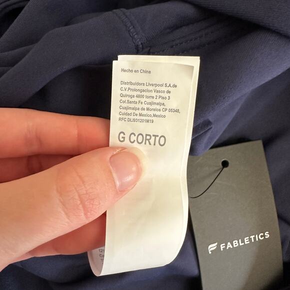 Fabletics Women’s Active Dress L Short Navy Cross Back Built-In Shorts NWT - Picture 9 of 10